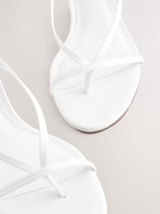 White Forever Comfort® Toe Thong Wedge Heels - Image 4 of 5