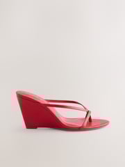 Red Forever Comfort® Toe Thong Wedge Heels - Image 5 of 8