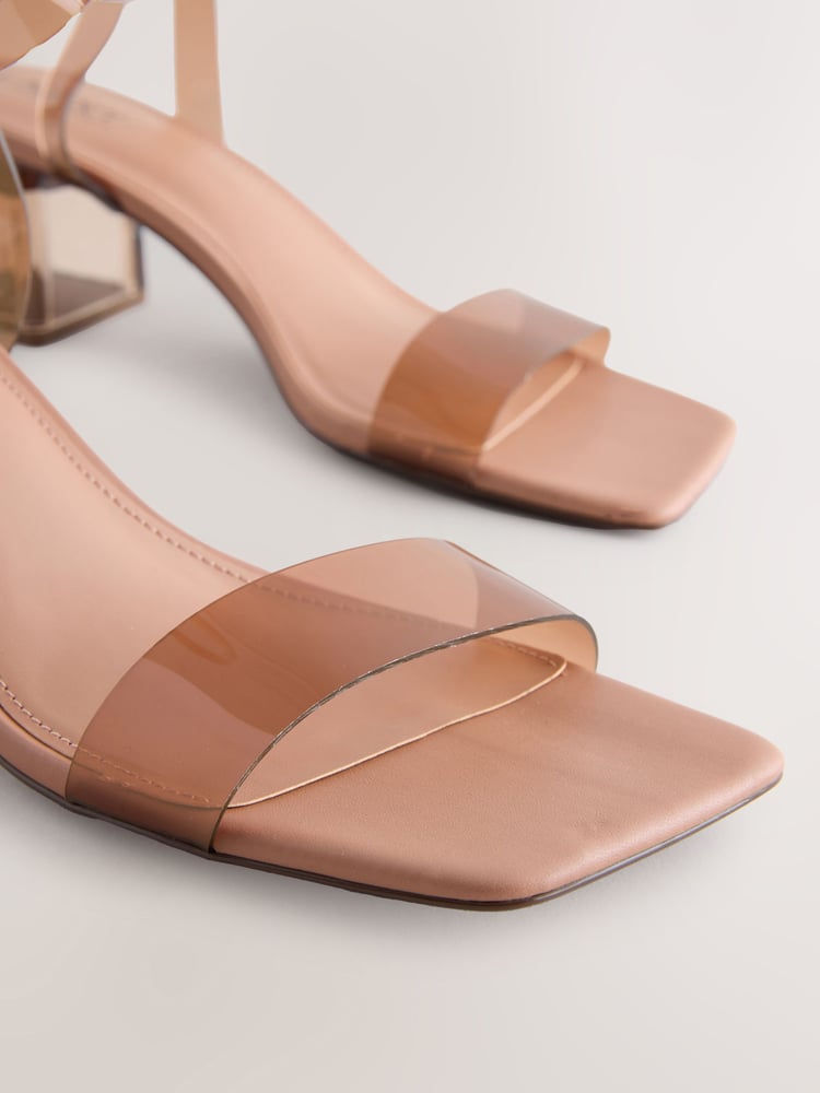 Camel Nude Forever Comfort® Square Toe Vinyl Low Block Sandals - Image 5 of 5