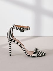 Zebra Signature Premium Leather High Round Toe Simple Sandals - Image 3 of 8