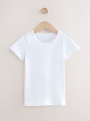 White Short Sleeve Vests 2 Pack (1.5-12yrs) - Image 2 of 3