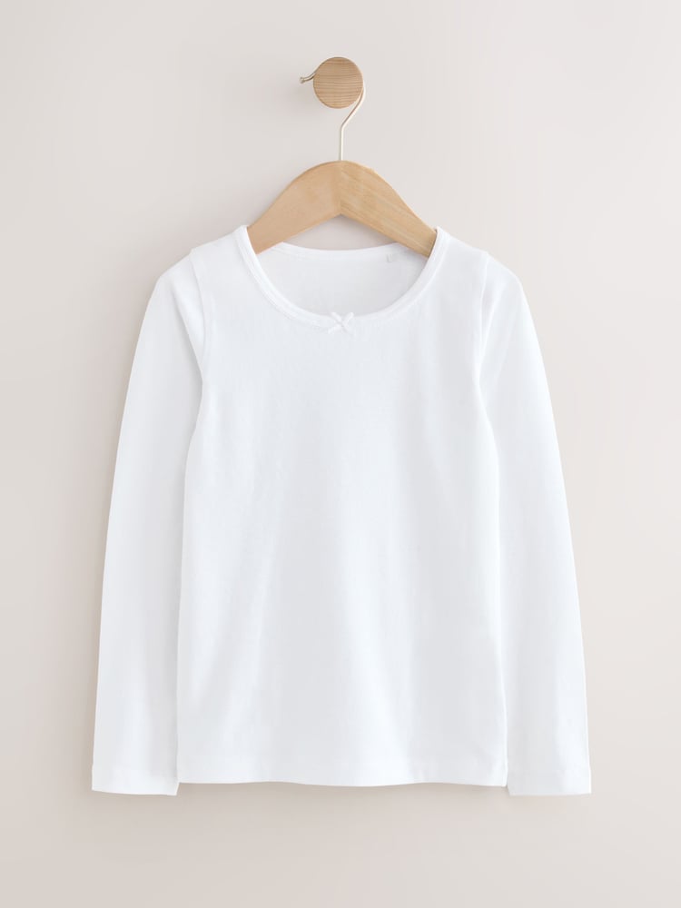 White Long Sleeve Vests 2 Pack (1.5-12yrs) - Image 2 of 6