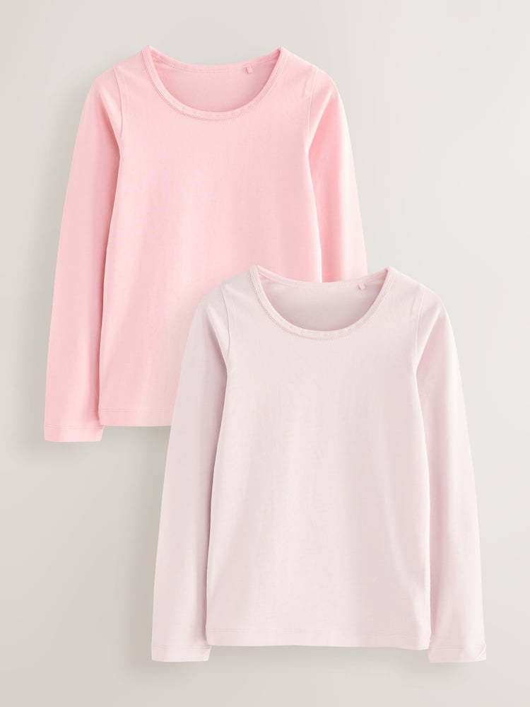 Pink Long Sleeve Vests 2 Pack (1.5-12yrs) - Image 1 of 6
