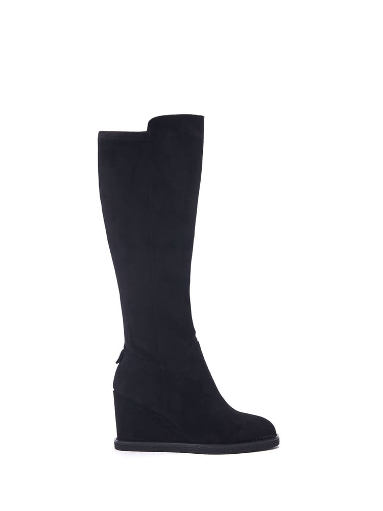 Moda in Pelle Sherri Knee High Wedge Black Boots - Image 1 of 4