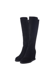 Moda in Pelle Sherri Knee High Wedge Black Boots - Image 2 of 4
