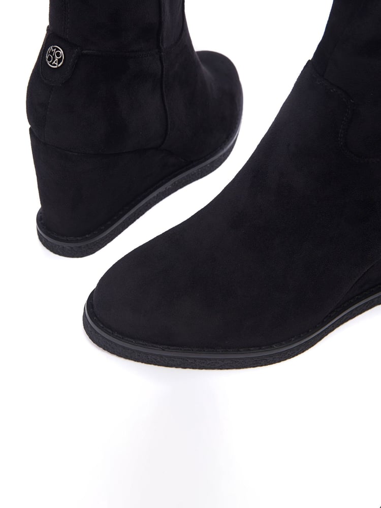 Moda in Pelle Sherri Knee High Wedge Black Boots - Image 4 of 4