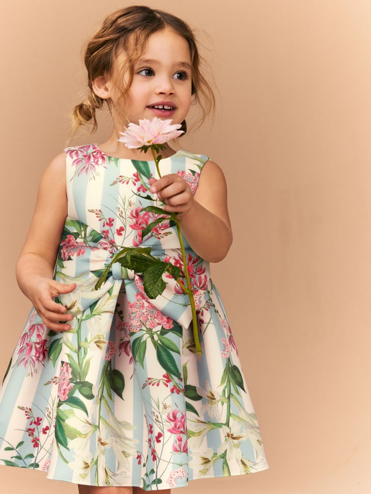 Green Kew Gardens Sleeveless Party Dress (3mths-7yrs) - Image 1 of 5
