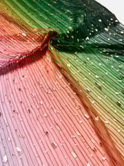 Oliver Bonas Green & Pink Ombre Foil Scarf - Image 3 of 5