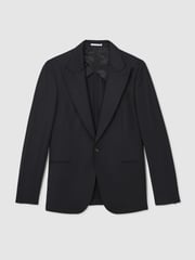 Reiss Navy Oscar Regular-Fit Single-Breasted Wool-Blend Suit Blazer - Image 3 of 11