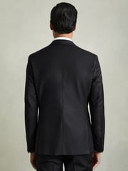 Reiss Navy Oscar Regular-Fit Single-Breasted Wool-Blend Suit Blazer - Image 7 of 11