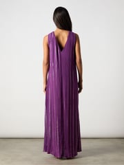 Ro&Zo Purple Metallised Fibres Twist Neck Maxi Dress - Image 9 of 9
