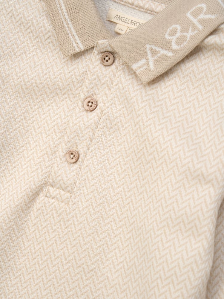Angel & Rocket Cream Finn Smart Long Sleeve Polo Shirt - Image 6 of 6