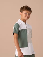 Angel & Rocket White Kane Textured Colourblock Polo Shirt - Image 2 of 6