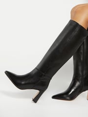 Dune London Black Startler Knee High Boots - Image 1 of 6