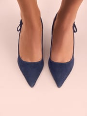 Navy Leather Tabitha Simmons x Next Dela Slingback Point Heels - Image 2 of 8