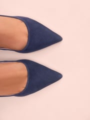 Navy Leather Tabitha Simmons x Next Dela Slingback Point Heels - Image 4 of 8