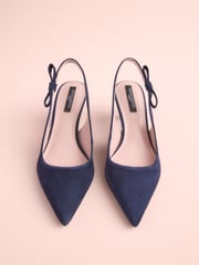 Navy Leather Tabitha Simmons x Next Dela Slingback Point Heels - Image 5 of 8