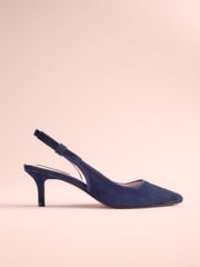 Navy Leather Tabitha Simmons x Next Dela Slingback Point Heels - Image 7 of 8