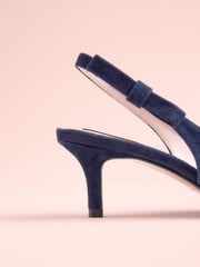 Navy Leather Tabitha Simmons x Next Dela Slingback Point Heels - Image 8 of 8