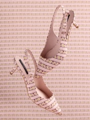 Pink Floral Tabitha Simmons x Next Dela Slingback Point Heels - Image 2 of 6