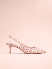 Pink Floral Tabitha Simmons x Next Dela Slingback Point Heels - Image 4 of 6