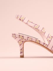 Pink Floral Tabitha Simmons x Next Dela Slingback Point Heels - Image 5 of 6