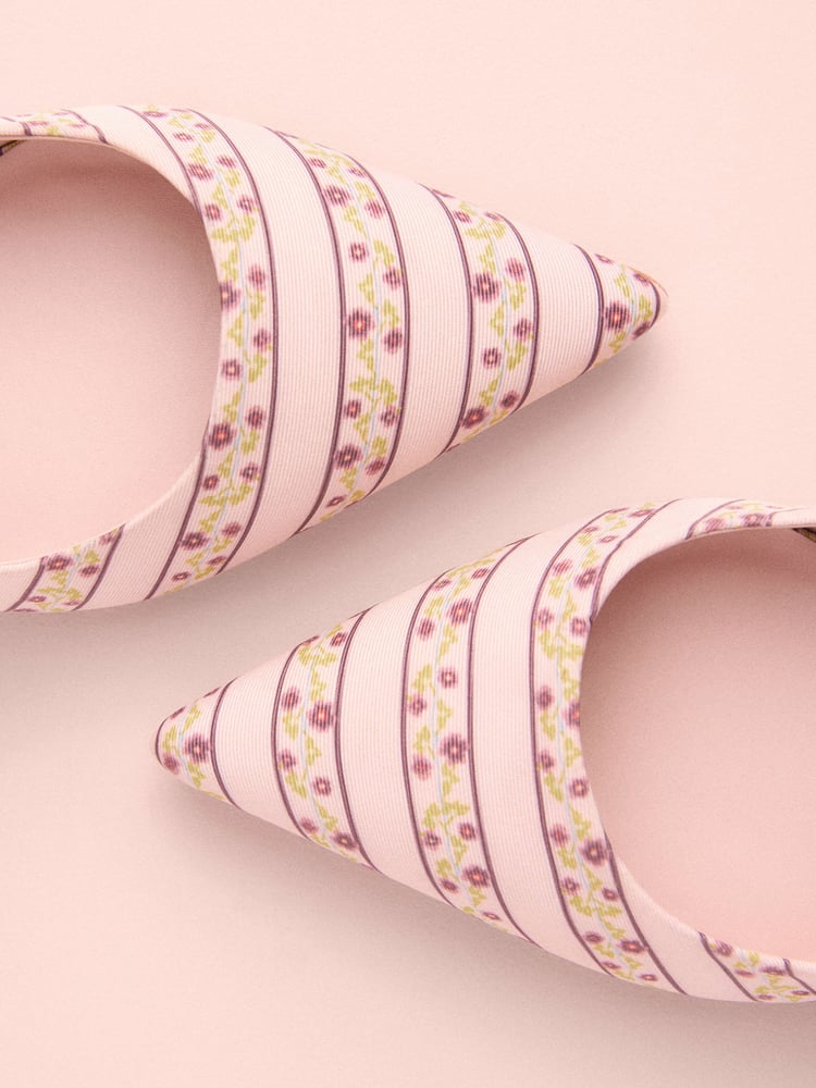 Pink Floral Tabitha Simmons x Next Dela Slingback Point Heels - Image 6 of 6
