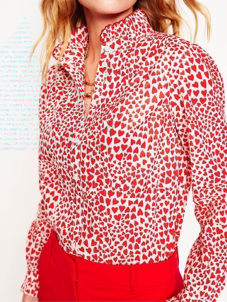 Boden Cream Felicity Heart 100% Cotton Blouse - Image 2 of 6 Boden Cream Felicity Heart 100% Cotton Blouse - Image 2 of 6