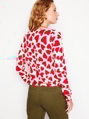 Boden Red Eva Cashmere Heart Crew Neck Jumper - Image 2 of 6