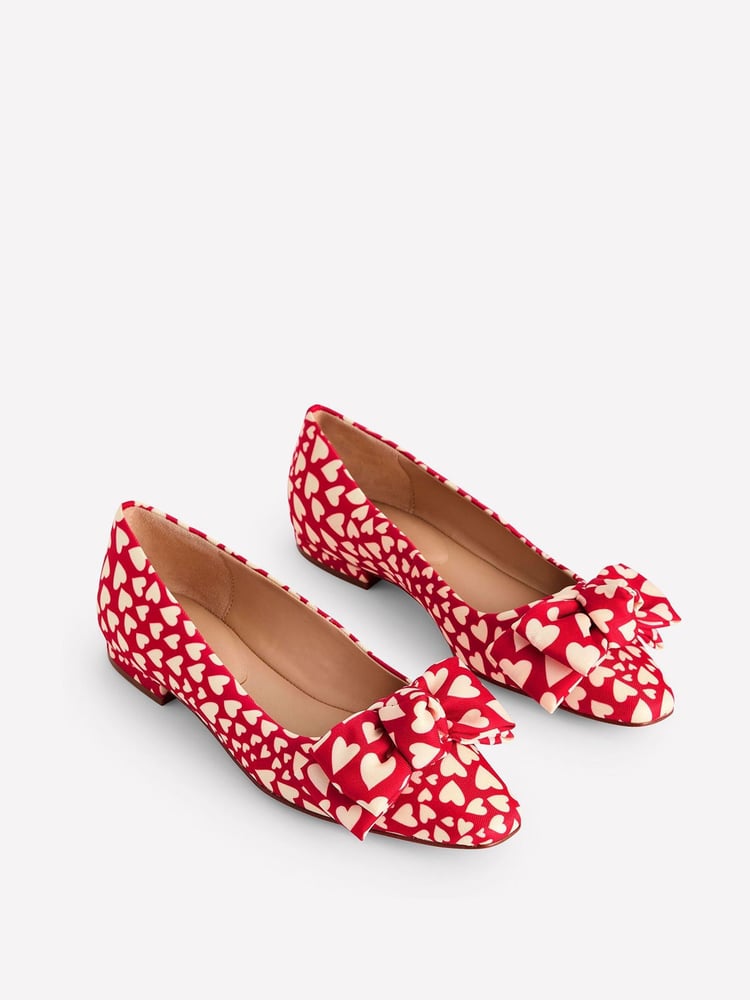 Boden Red Chisel Toe Heart Ballet Flats - Image 2 of 5