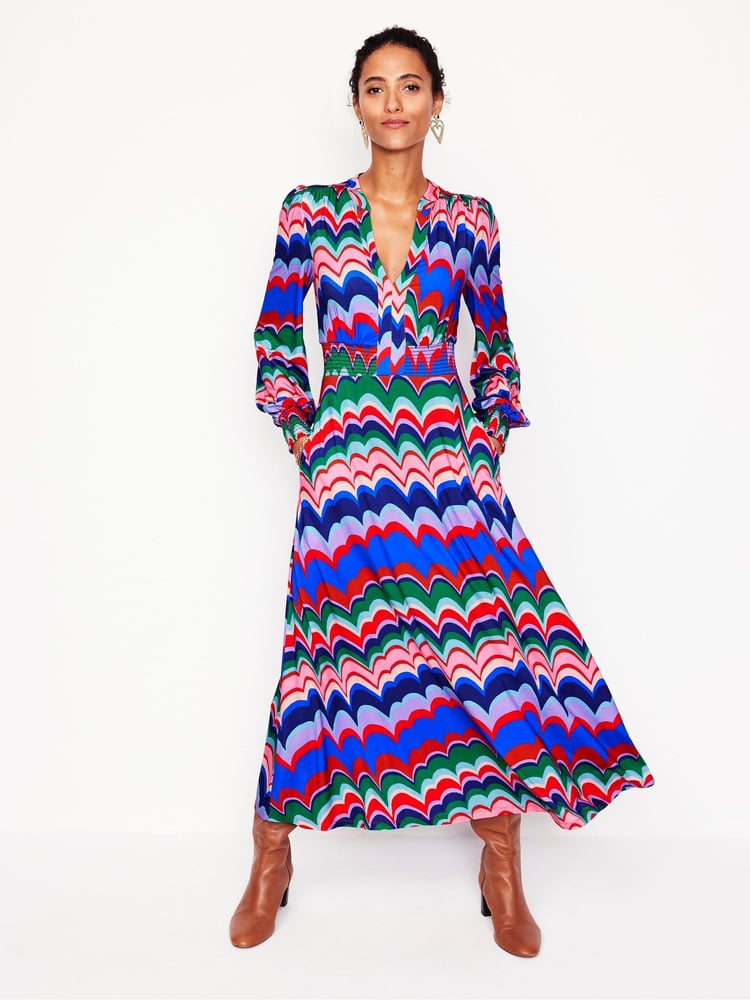 Boden Blue Ivy Smocked Midi Dress - Image 1 of 6 Boden Blue Ivy Smocked Midi Dress - Image 1 of 6