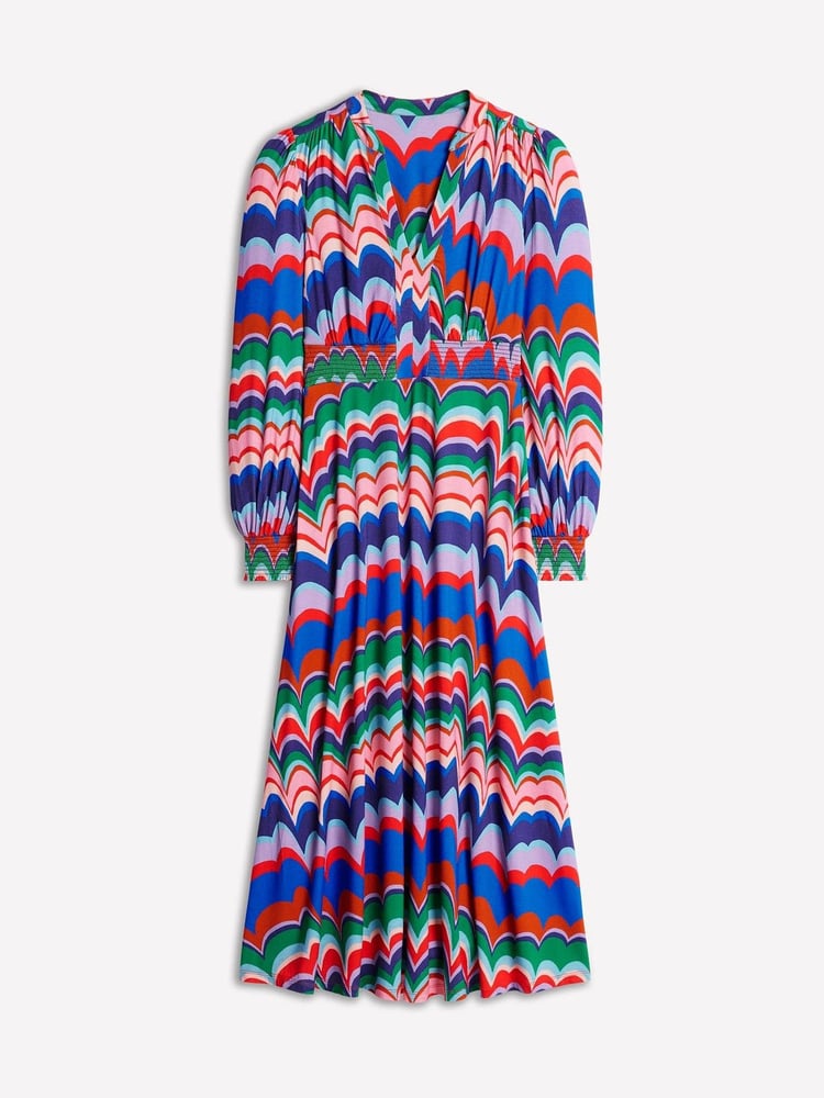 Boden Blue Ivy Smocked Midi Dress - Image 6 of 6 Boden Blue Ivy Smocked Midi Dress - Image 6 of 6