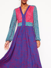 Boden Blue Lily Long Sleeve Heart Midi Dress - Image 2 of 5