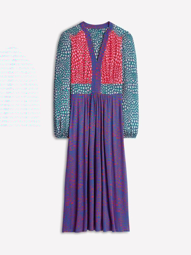 Boden Blue Lily Long Sleeve Heart Midi Dress - Image 5 of 5