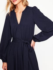 Boden Blue Maeve Trim Jersey Midi Dress - Image 2 of 5