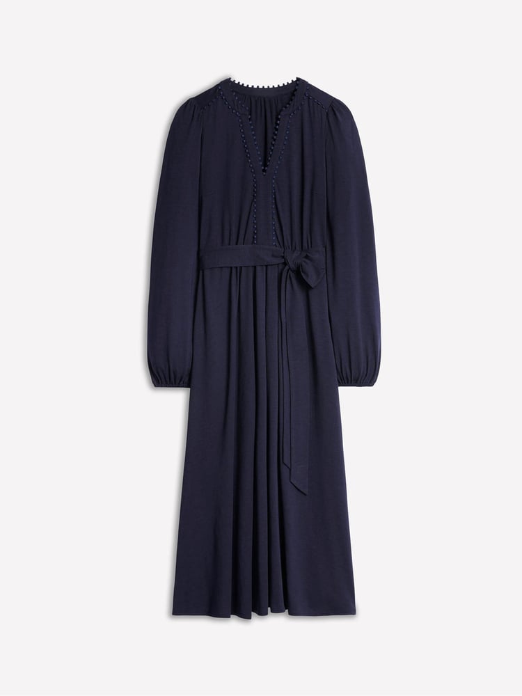 Boden Blue Maeve Trim Jersey Midi Dress - Image 5 of 5