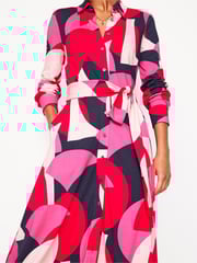 Boden Red Marcia Jersey Midi Shirt Dress - Image 2 of 5