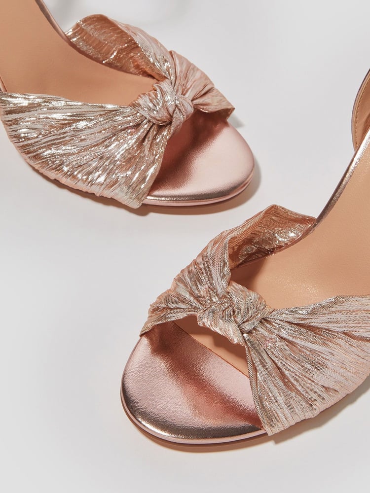 Monsoon Pink Metallic Twist Front Heeled Sandals - Image 2 of 2