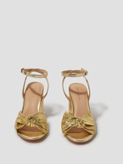 Monsoon Gold Metallic Twist Front Heeled Sandals - Image 1 of 2