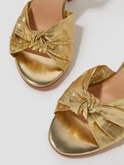 Monsoon Gold Metallic Twist Front Heeled Sandals - Image 2 of 2