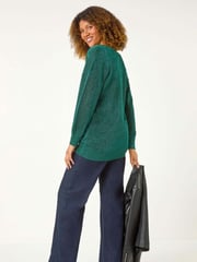 Roman Green Relaxed Shimmer Jumper - Image 2 of 5