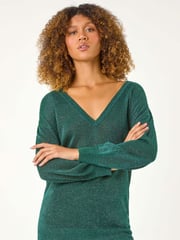 Roman Green Relaxed Shimmer Jumper - Image 3 of 5