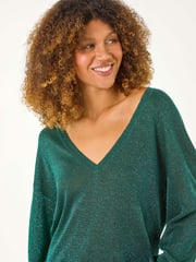 Roman Green Relaxed Shimmer Jumper - Image 4 of 5