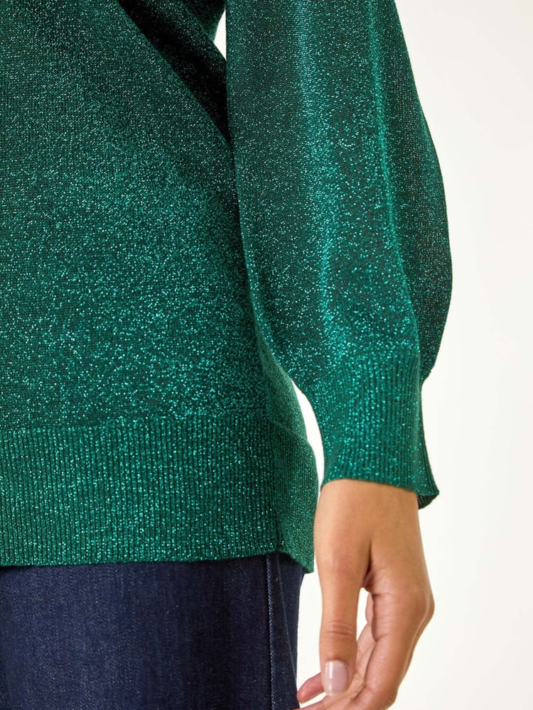 Roman Green Relaxed Shimmer Jumper - Image 5 of 5
