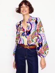 Boden Pink Ruffle Collar Blouse - Image 4 of 5