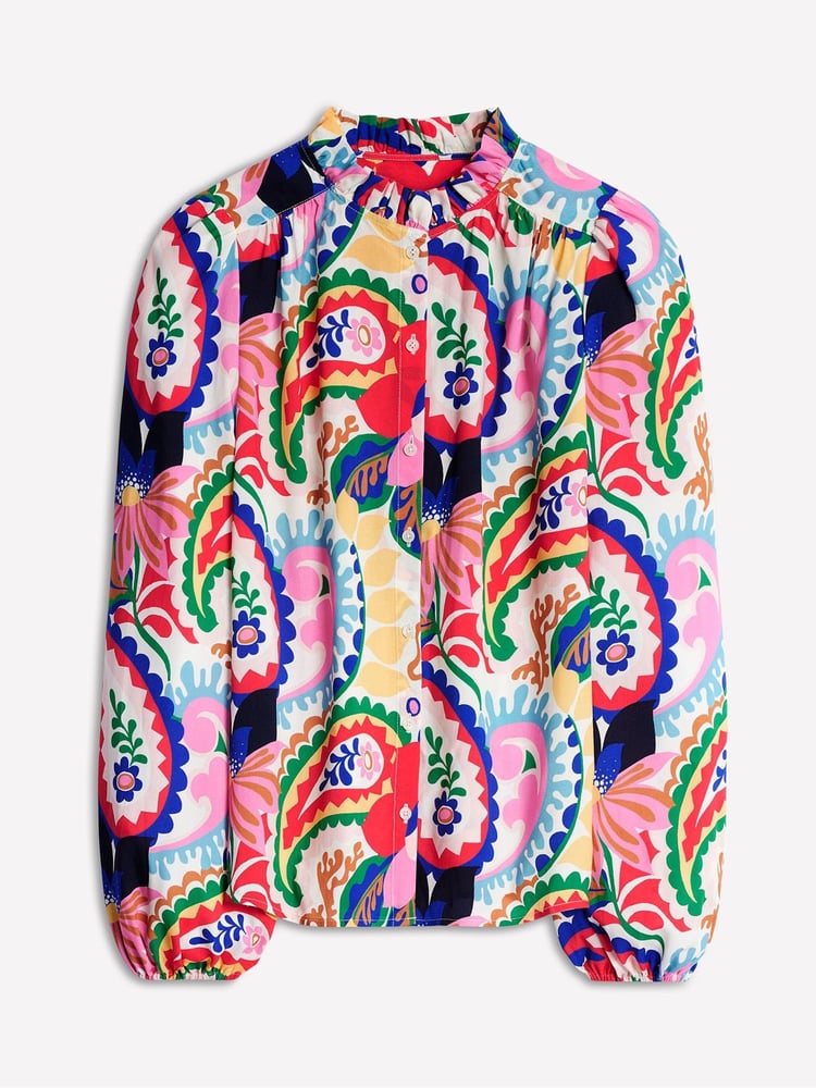 Boden Pink Ruffle Collar Blouse - Image 5 of 5 Boden Pink Ruffle Collar Blouse - Image 5 of 5
