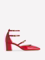 Boden Red Multi Strap Block Heel Pumps - Image 2 of 4