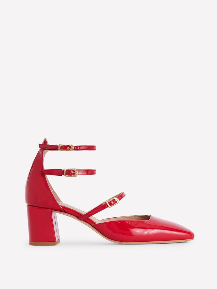 Boden Red Multi Strap Block Heel Pumps - Image 2 of 4