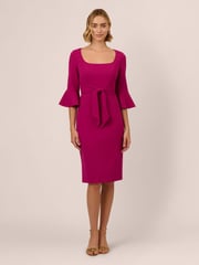 Adrianna Papell Pink Bell Sleeve Tie Front Dress - Image 1 of 7