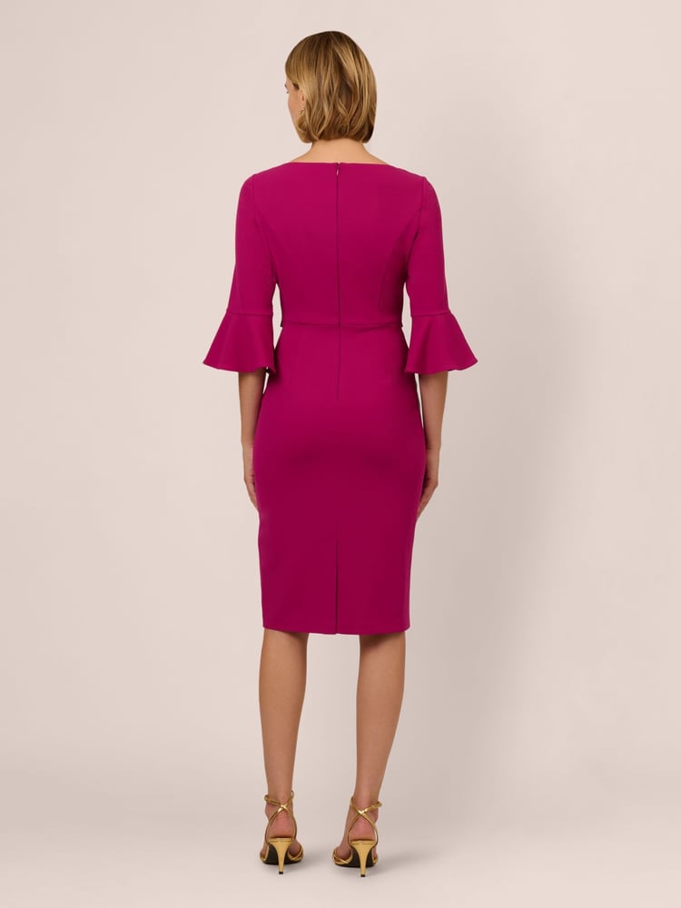 Adrianna Papell Pink Bell Sleeve Tie Front Dress - Image 2 of 7